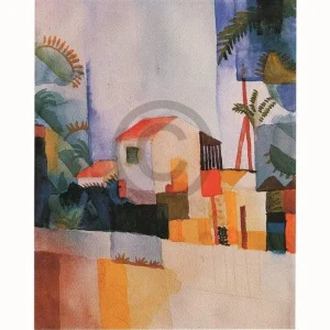 Kunstdruck August Macke - Weißes Haus 56x71cm