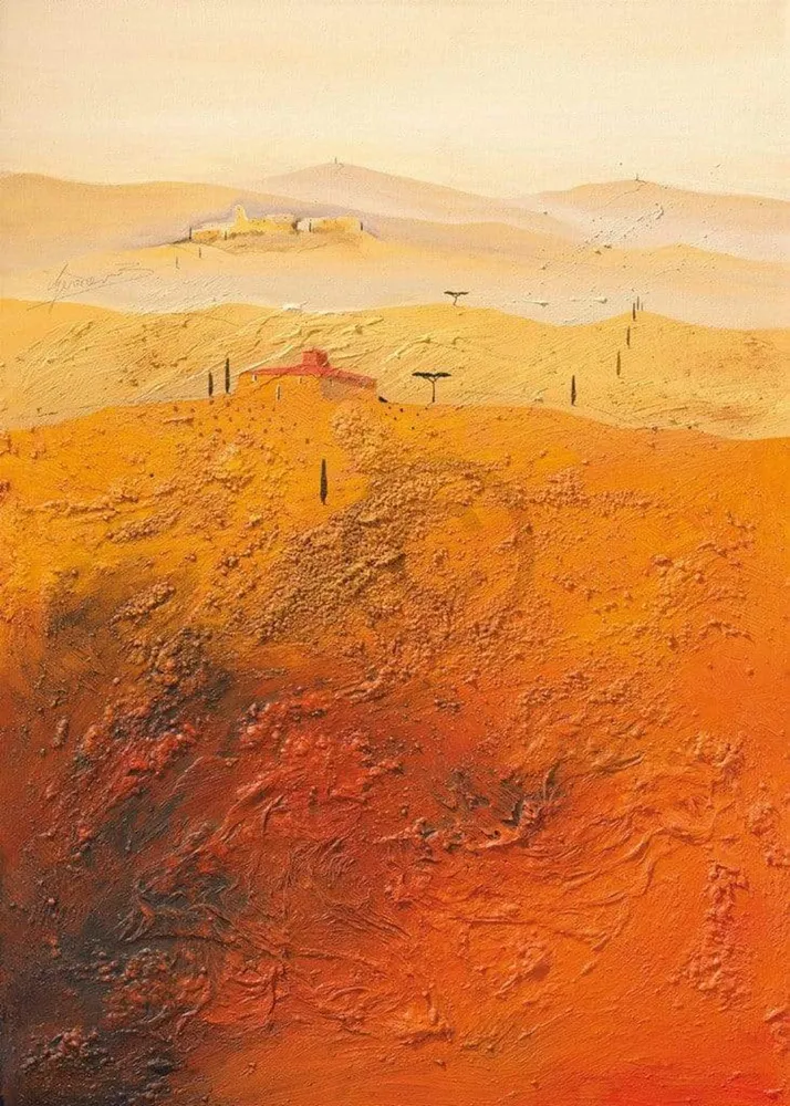 Kunstdruck Bernhard Gerner - Mediterrane Landschaft 1 50x70cm