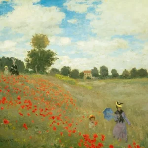 Kunstdruck Claude Monet Mohnfeld bei Argenteuil 90x70cm