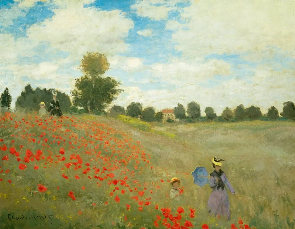 Kunstdruck Claude Monet Mohnfeld bei Argenteuil 90x70cm