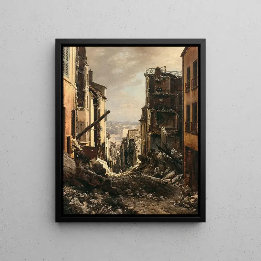 Kunstdruck Das La Rue Royale à Saint - Cloud nach dem Brand - Charles Euphrasie Kuwasseg | Reproduktion