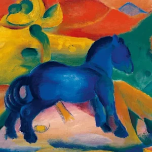 Kunstdruck Franz Marc Blaues Pferdchen 30x21cm