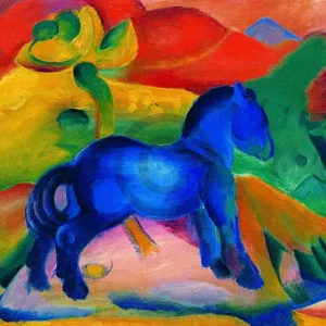 Kunstdruck Franz Marc - Blaues Pferdchen 90x70cm