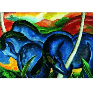 Kunstdruck Franz Marc - Die großen blauen Pferde 71x56cm