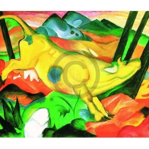 Kunstdruck Franz Marc - Gelbe Kuh 80x60cm