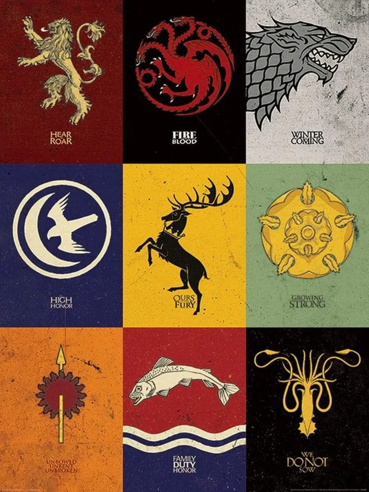 Kunstdruck Game Thrones - Sigils 60x80cm