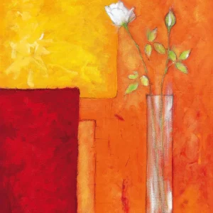Kunstdruck Günter Gohn - Rosen auf warmem Rot 50x60cm