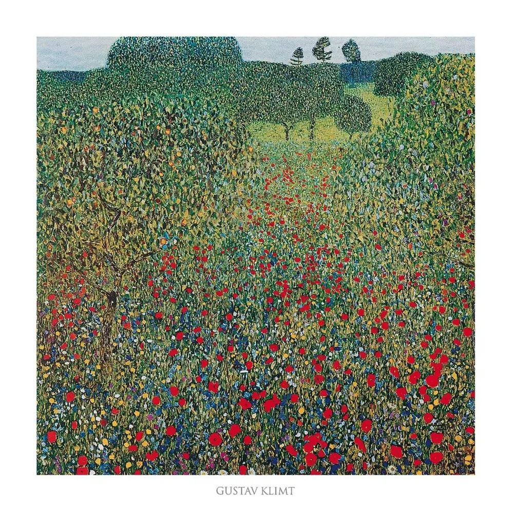 Kunstdruck Gustav Klimt - Campo di papaveri 70x70cm