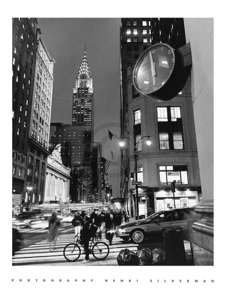 Kunstdruck Henri Silberman - Chrysler Clock 60x80cm