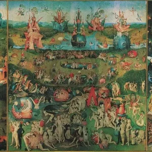 Kunstdruck Hieronymus Bosch - Garden earthly Delight 116x67cm