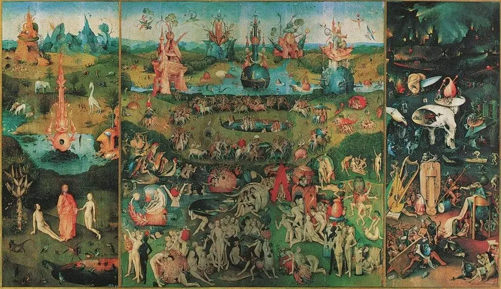 Kunstdruck Hieronymus Bosch - Garden earthly Delight 116x67cm