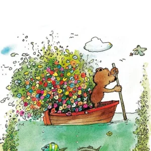 Kunstdruck Janosch - Blumen-Fähre 48x58cm