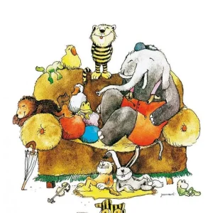 Kunstdruck Janosch - Gruppenbild 48x58cm