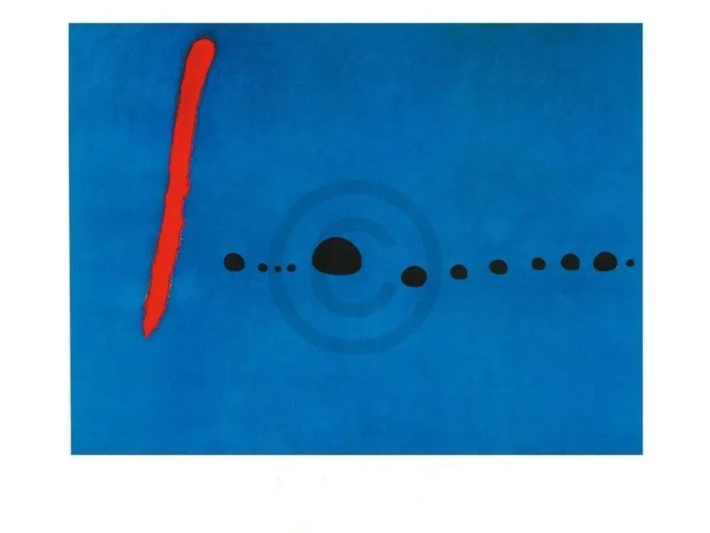 Kunstdruck Joan Miro - Blue II, 4-3-61 80x60cm