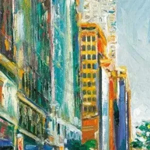 Kunstdruck Jürgen Schmiedekampf - Leaving Bryant Park 34x99cm
