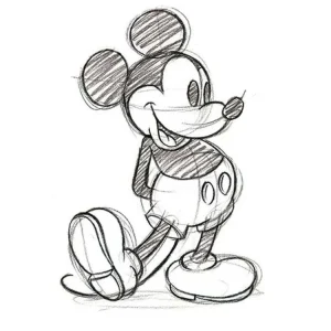 Kunstdruck Mickey Mouse - Sketched Single 60x80cm