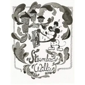 Kunstdruck Mickey Mouse - Steamboat Willie Steam 60x80cm