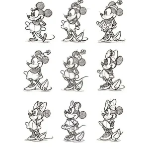 Kunstdruck Minnie Mouse - Sketched Multi 60x80cm