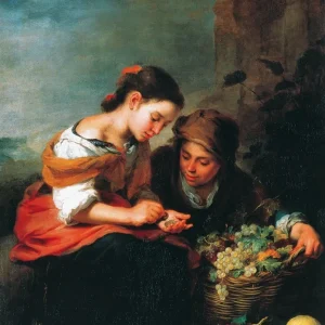 Kunstdruck B.E. Murillo - Die kleine Obsthändlerin 48x69cm