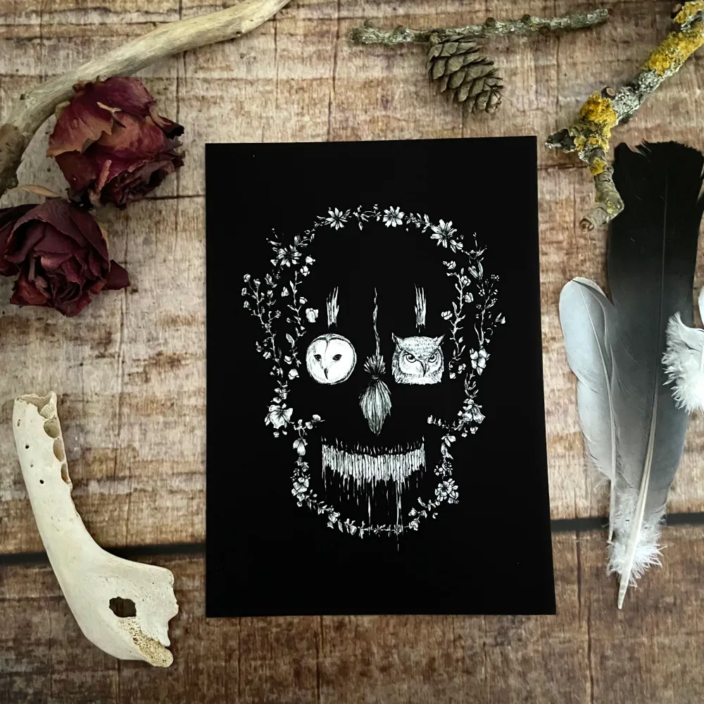Kunstdruck Nocturn Schädel - Art Print Mary Syring