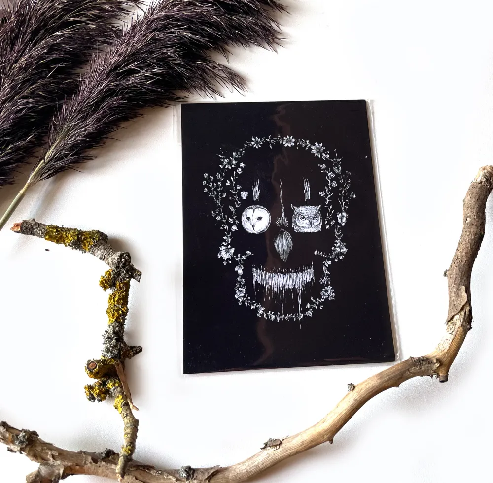 Kunstdruck Nocturn Schädel - Art Print Mary Syring