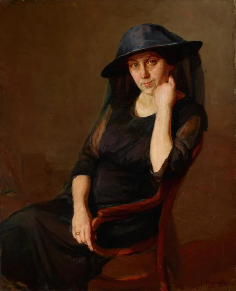 Kunstdruck Portrait der Ehefrau von Frau K. Künstler - Aleksander Krawczyk
