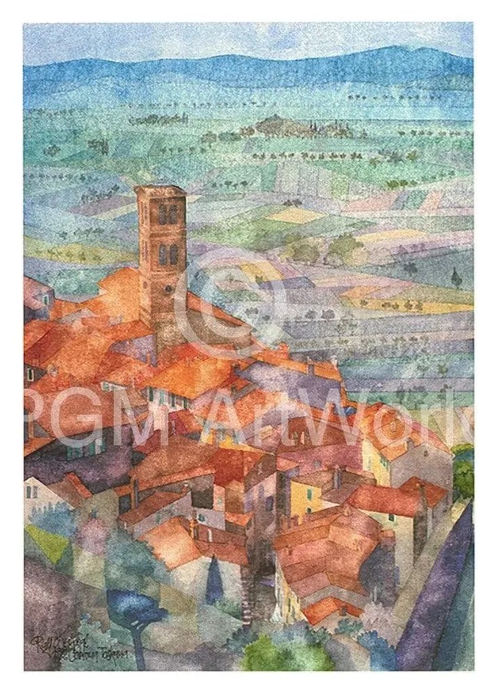 Kunstdruck Ralf Westphal - Cortona, Umbrien 50x70cm