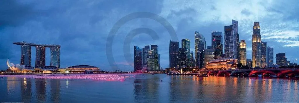 Kunstdruck Shutterstock - Panorama Singapore 95x33cm