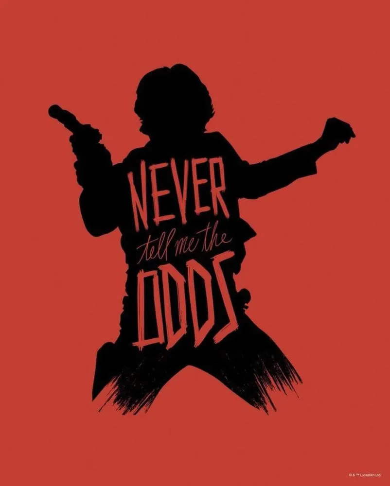 Kunstdruck Star Wars - Silhouette Quotes Han Solo 40x50cm