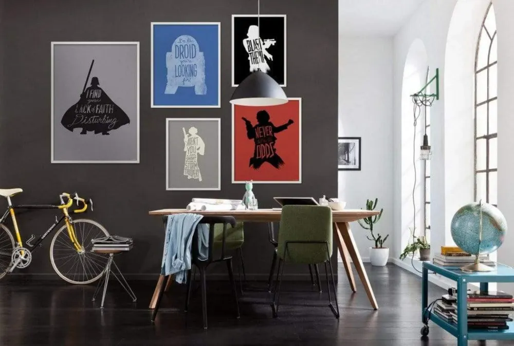 Kunstdruck Star Wars - Silhouette Quotes Han Solo 40x50cm
