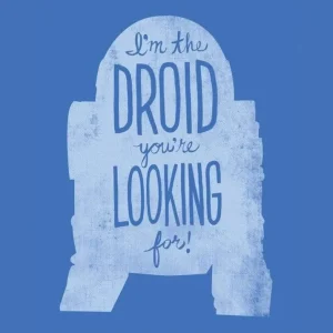 Kunstdruck Star Wars - Silhouette Quotes R2D2 50x70cm