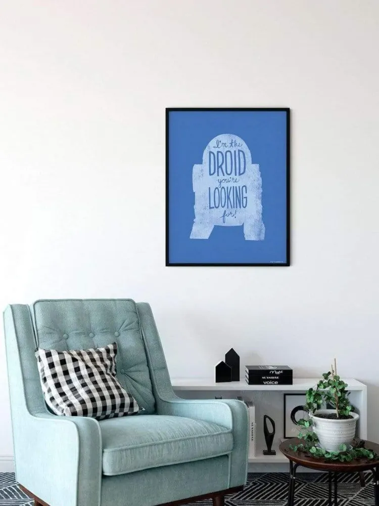 Kunstdruck Star Wars - Silhouette Quotes R2D2 50x70cm