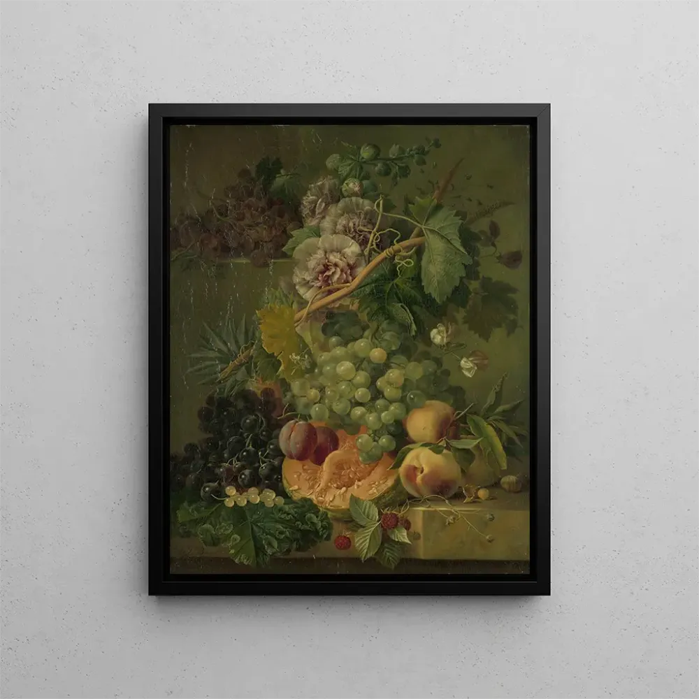 Kunstdruck Stillleben mit Blumen und Früchten - Albertus Jonas Brandt | Kunstdruck