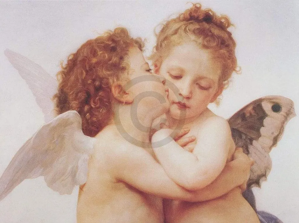 Kunstdruck William Bouguereau - first Kiss 80x60cm