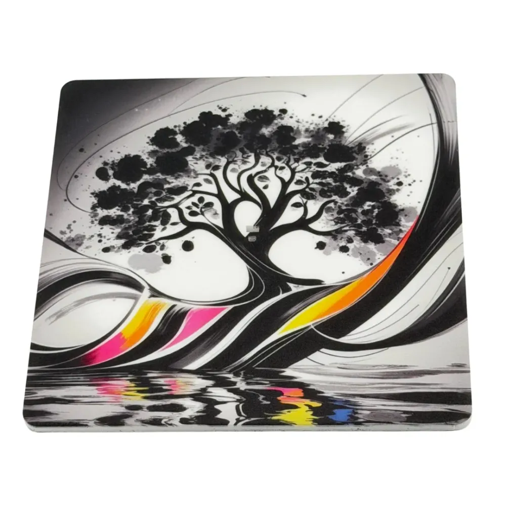 Lebensbaum – Motiv 10 | Abstrakter Räucherstäbchenhalter aus Acryl - 10 × 10 cm