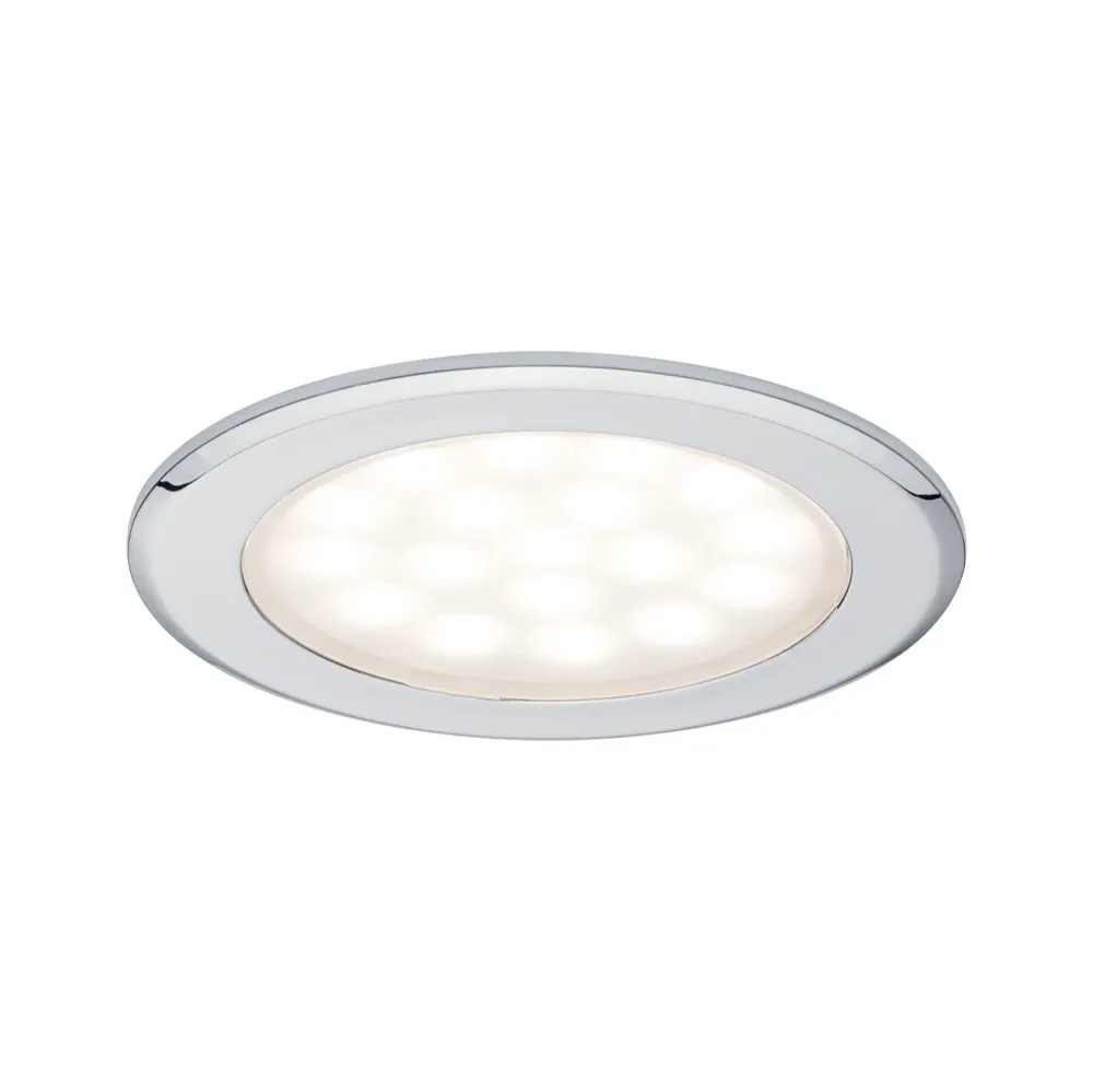 LED Möbeleinbauleuchten Spiegelschrank rund 65mm 2x2,5W 2x180lm 230/12V 3000K Chrom