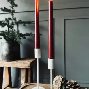 LED Stabkerzen 2 stk - Rød 28 cm