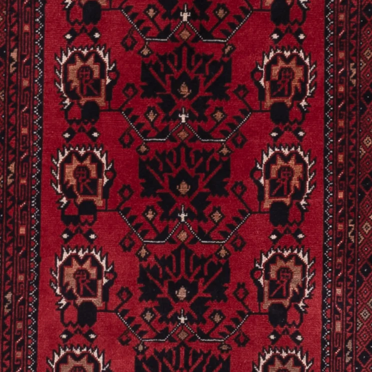 Läufer Afghan - 300 x 82 cm - dunkelrot