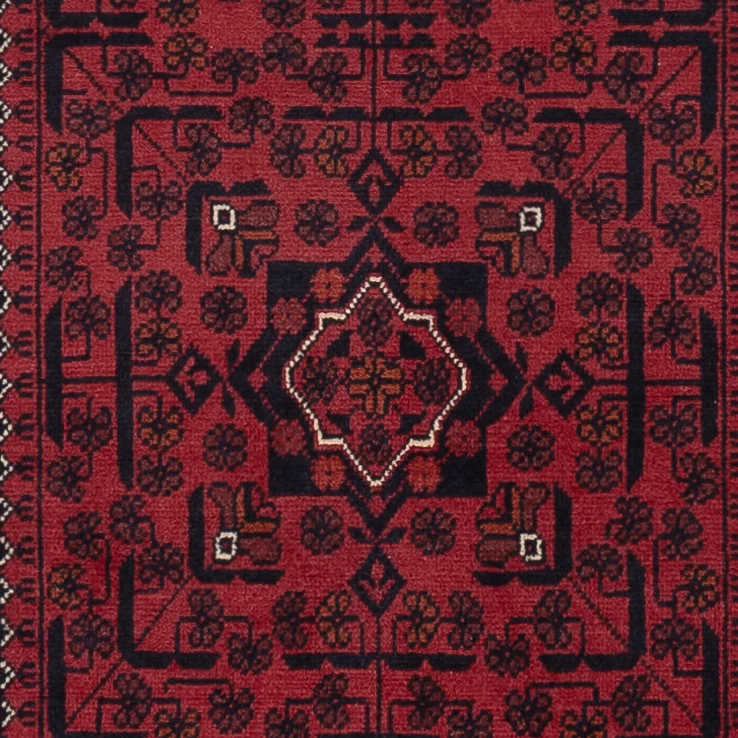 Läufer Afghan - Kunduz - 292 x 80 cm - dunkelrot