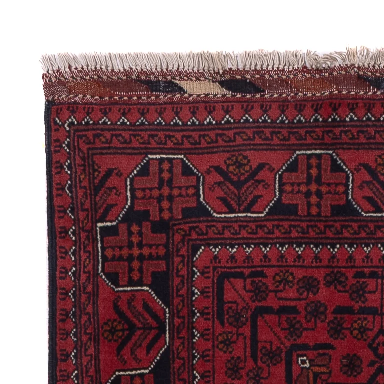 Läufer Afghan - Kunduz - 292 x 80 cm - dunkelrot