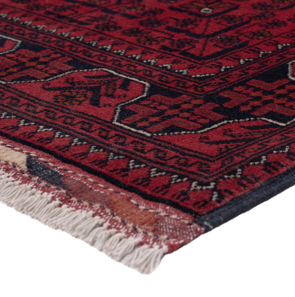 Läufer Afghan - Kunduz - 292 x 80 cm - dunkelrot