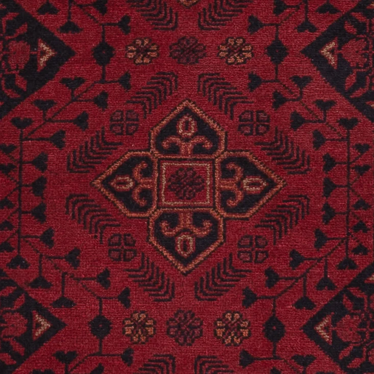 Läufer Afghan - Kunduz - 296 x 79 cm - dunkelrot