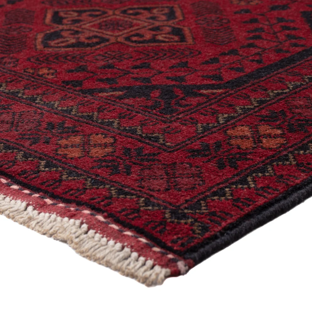 Läufer Afghan - Kunduz - 296 x 79 cm - dunkelrot