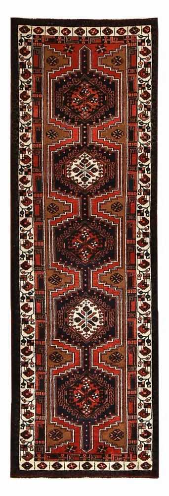 Läufer Perser - Nomadic - 313 x 100 cm - dunkelrot