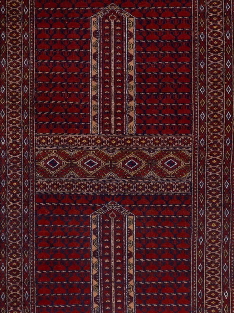 Läufer Turkaman - 300 x 82 cm - dunkelrot