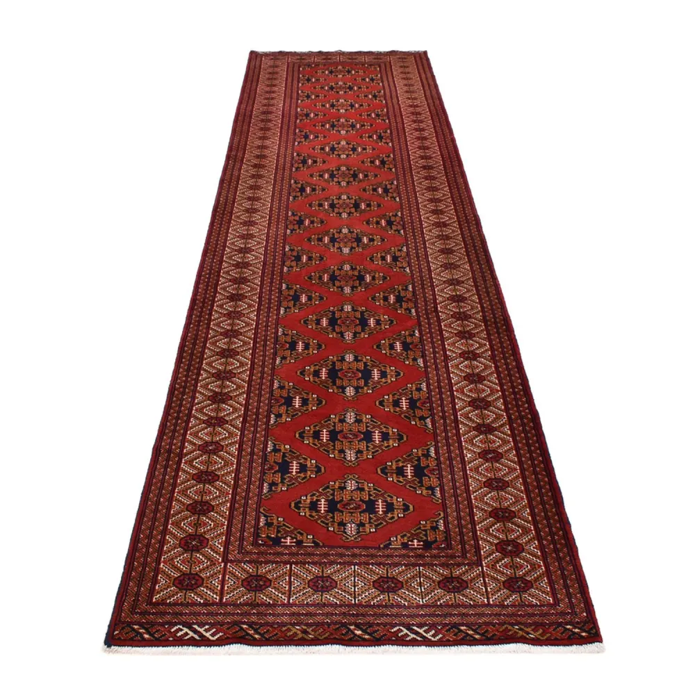 Läufer Turkaman - 377 x 104 cm - dunkelrot
