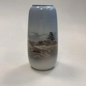 Lyngby Porcelæn Vase med Bondegård No. 74-2/76