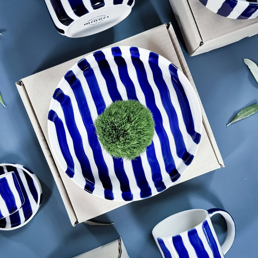 Mare Blue Stripes X Vase