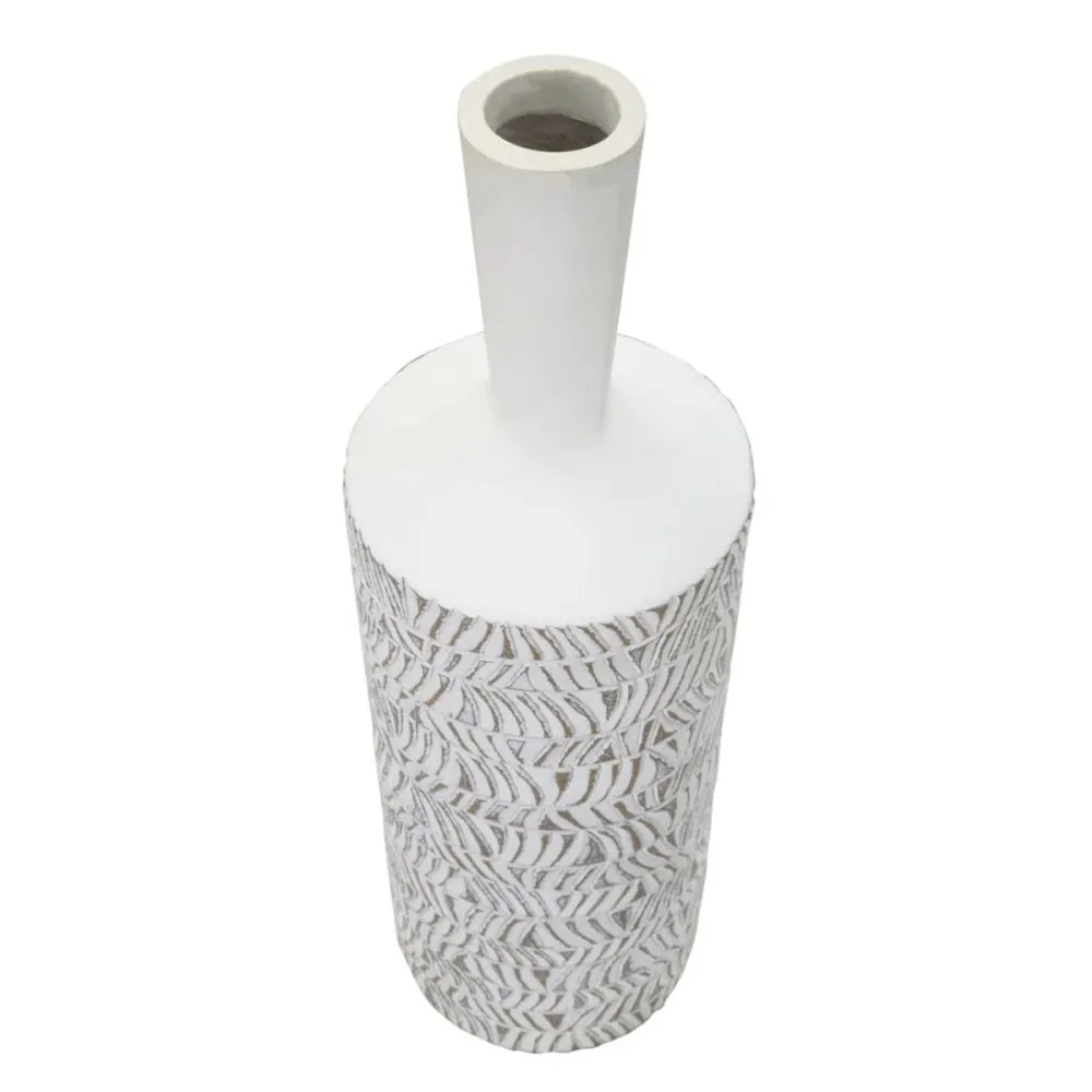 Abstrakt geschnitzte Vase mit geometrischen Details – Künstlerische Wohndekoration Mauro Ferretti