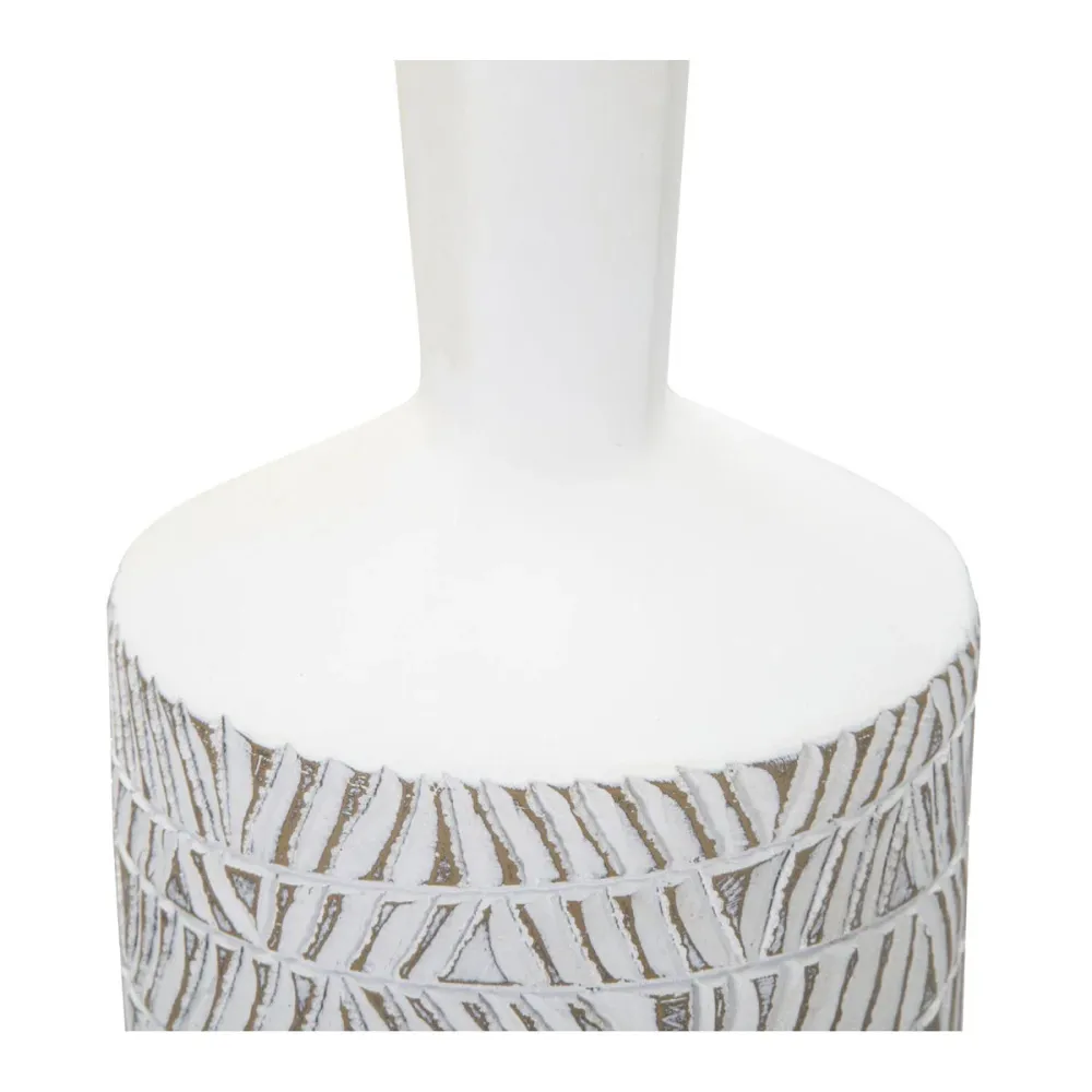 Abstrakt geschnitzte Vase mit geometrischen Details – Künstlerische Wohndekoration Mauro Ferretti